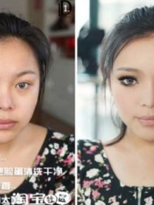 Asian Girl With and Without Makeup