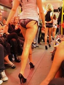 Fashion Show on Subway Train 
