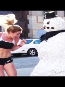 Funny Snowman Prank