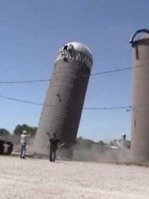 Silo Demolition by hummer