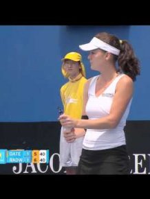 Racquet flies off handle - Australian Open 2011