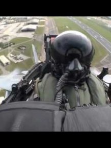 Fly with F-18 from cockpit minicam