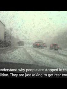 Bad weather for stop on the road
