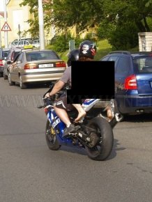 Naked girl on a bike