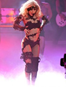Lady Gaga in one of her extravagant outfits