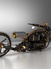 Black Widow Steampunk Chopper Extreme Custom Motorcycle Mod 