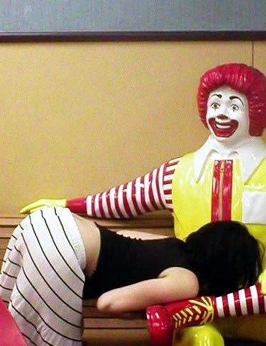 Clown Ronald makes people do nasty things