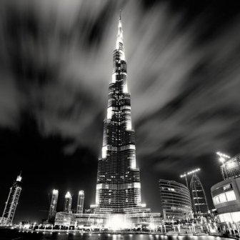 Nightscapes of big cities in Black and White