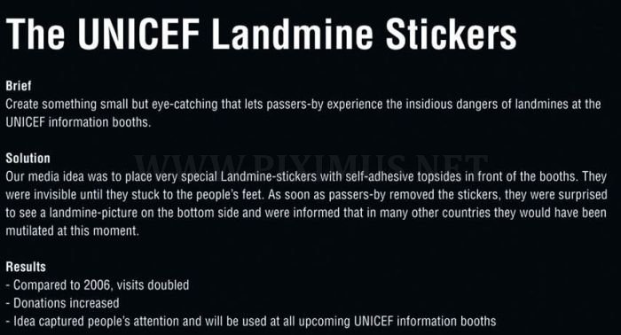 The UNICEF Landmine Stickers 