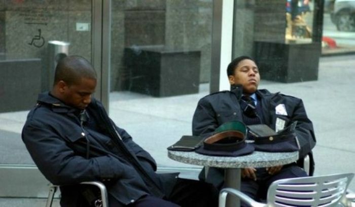 Security Guards Caught Sleeping On The Job