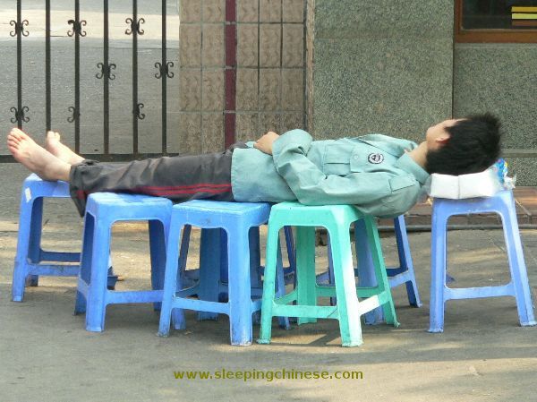 Chinese People Will Sleep Anywhere 