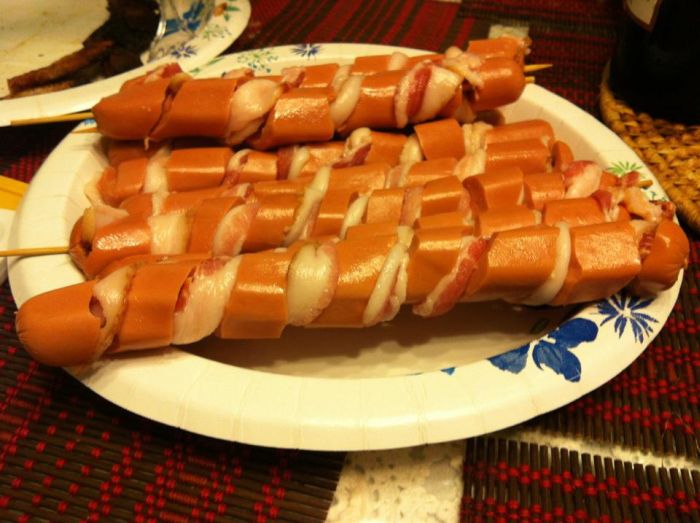 Bacon Spiral Hot Dogs