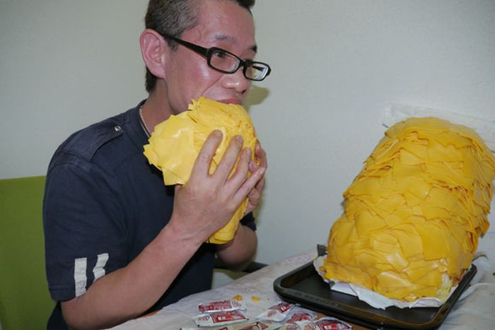 Hamburger with 1000 Slices of Cheese