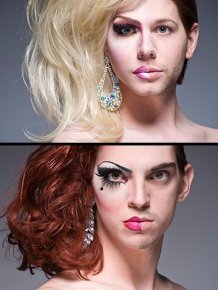 Burlesque Performers With and Without Makeup