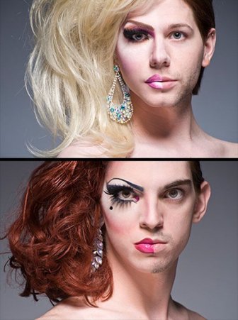 Burlesque Performers With and Without Makeup