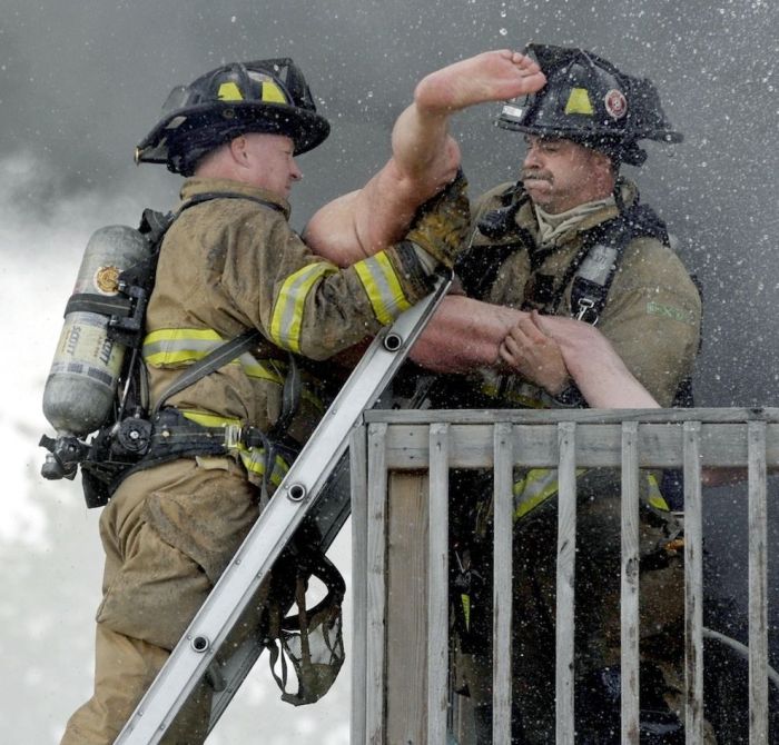 Firemen Rescue a Man
