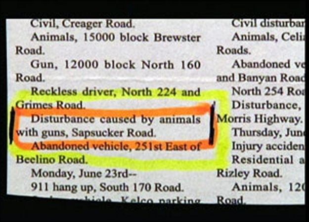 Animal-Related Police Blotters