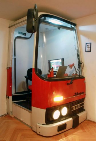 Old Bus Cab Turned into Awesome Working Place 