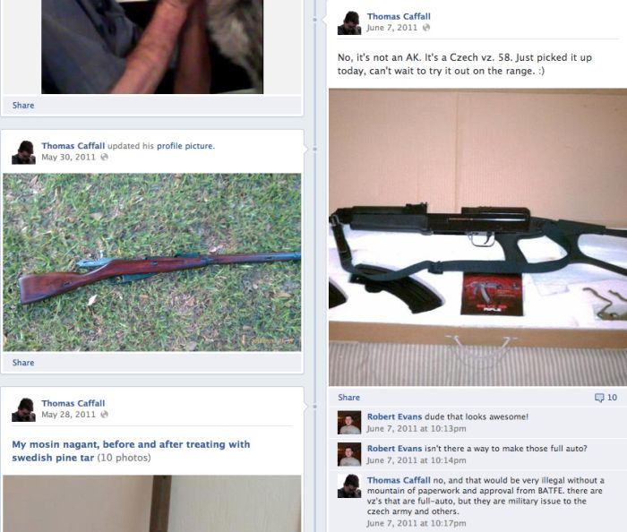 College Station Shooter Thomas “Tres” Caffall's Online Trail