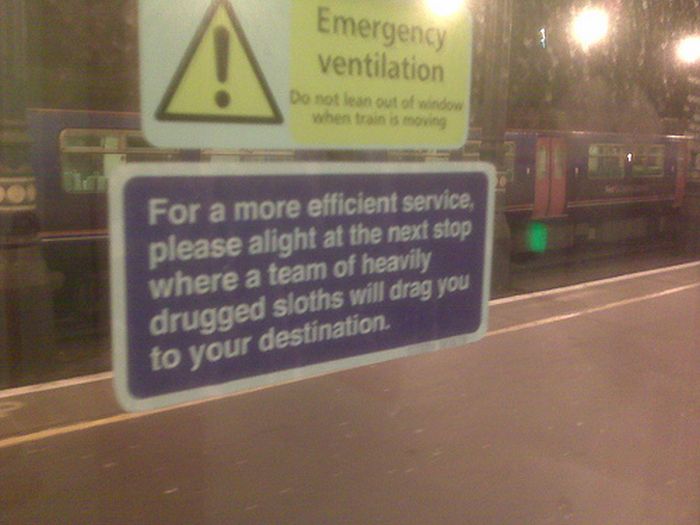Guerilla Artists Doctoring  Signs on London Transport