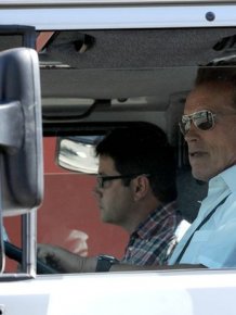 Arnold Schwarzenegger Riding a Monster Truck
