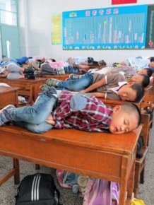 Chinese Kids Taking a Nap at School