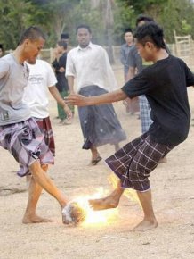 Flaming Soccer in Indonesia