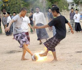 Flaming Soccer in Indonesia