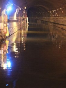 Flooded NYC Subway Tunnel