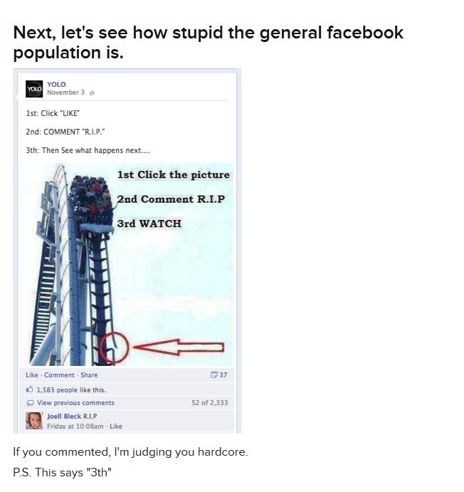 Stupid Facebook Posts