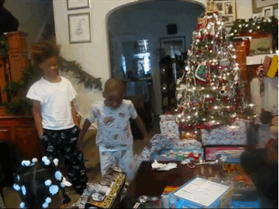 Happy Children On Christmas Morning