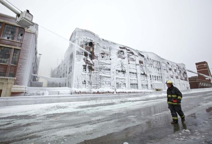 Abandoned Chicago Warehouse Covered in Ice