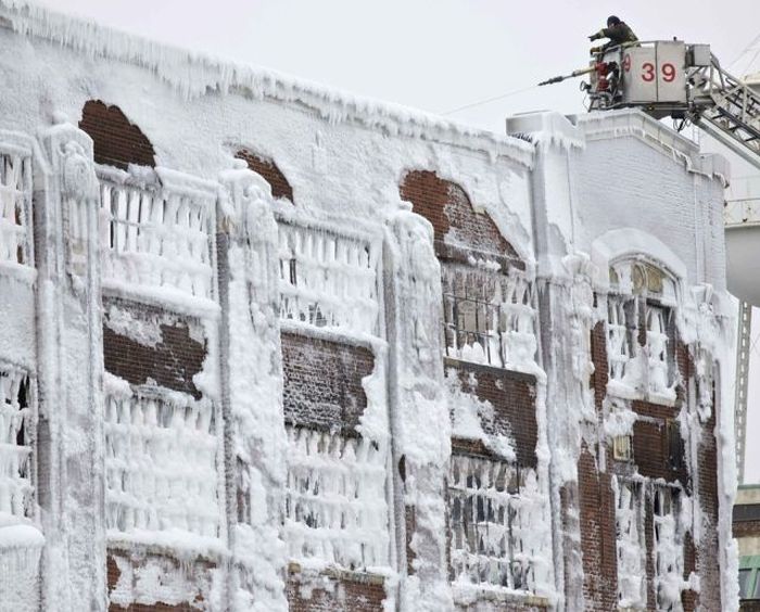 Abandoned Chicago Warehouse Covered in Ice