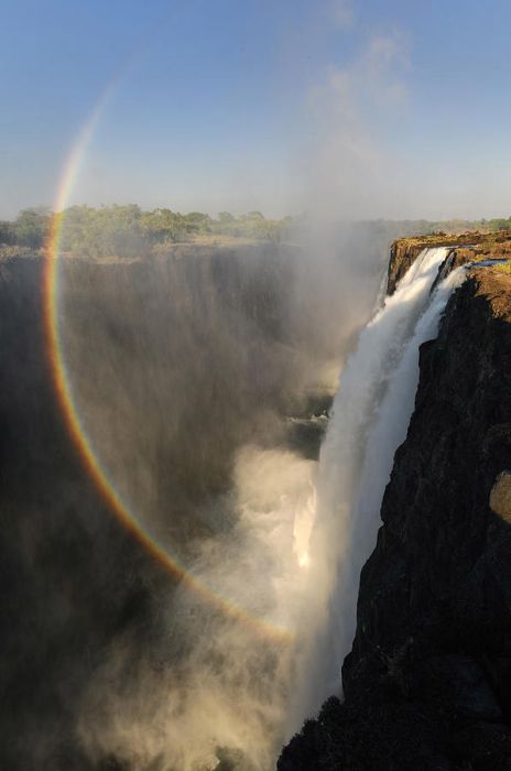 Amazing Double Rainbow Over Victoria Falls
