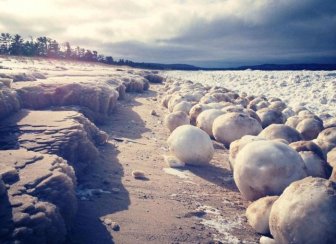 Ice Balls near Sleeping Bear Dunes