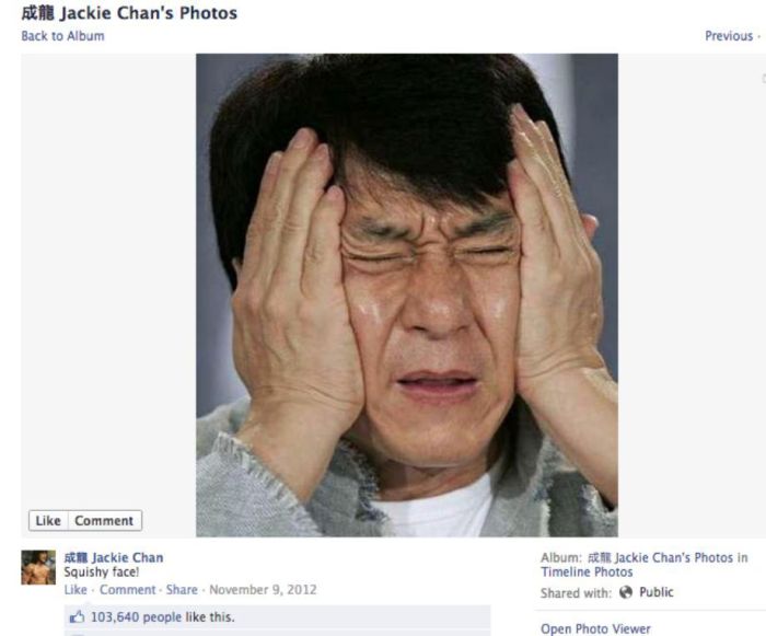 Jackie Chan’s Photos on His Facebook