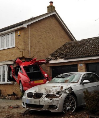 Audi TT Crashed into Side of House