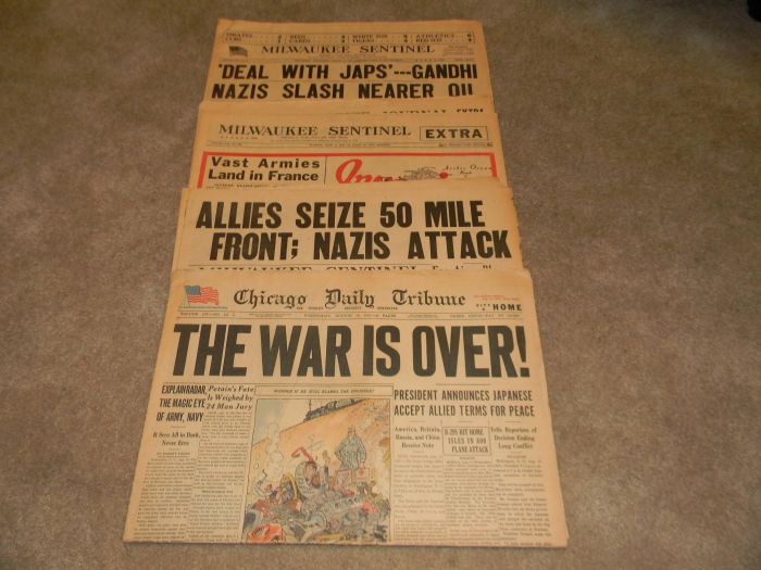 Old Newspapers with Historical Headlines