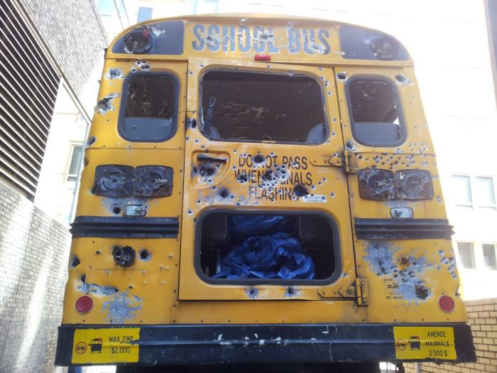 School Bus After a Gun Range