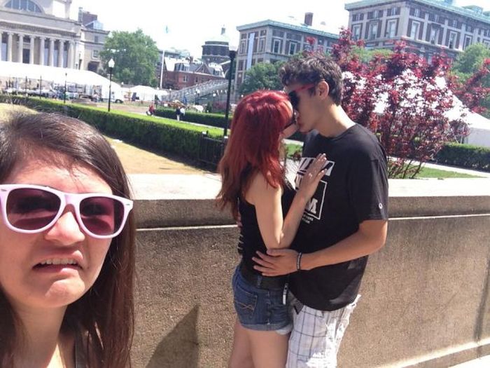 Photobombing Kissing People