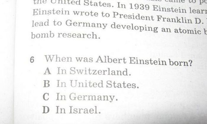 Funny Test Questions