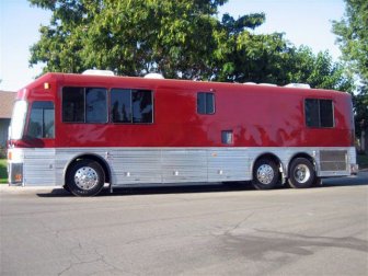 Old bus with comfortable interior