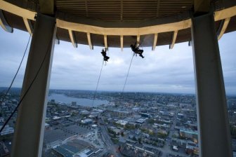 Cleaning the Seattle Space Needle