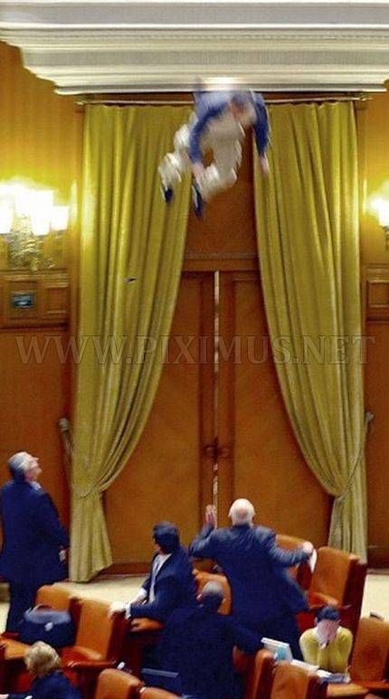 Man Jumps from Balcony of Romania's Parliament