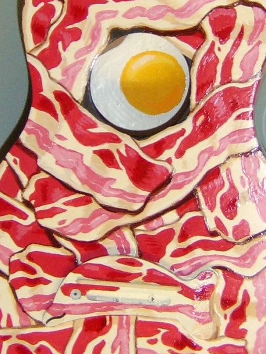 Bacon Ukulele with an Egg Inside