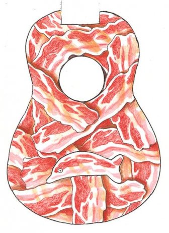 Bacon Ukulele with an Egg Inside