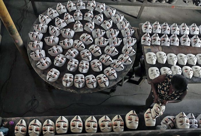 Production of the Iconic Guy Fawkes Masks