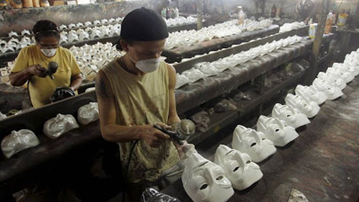 Production of the Iconic Guy Fawkes Masks