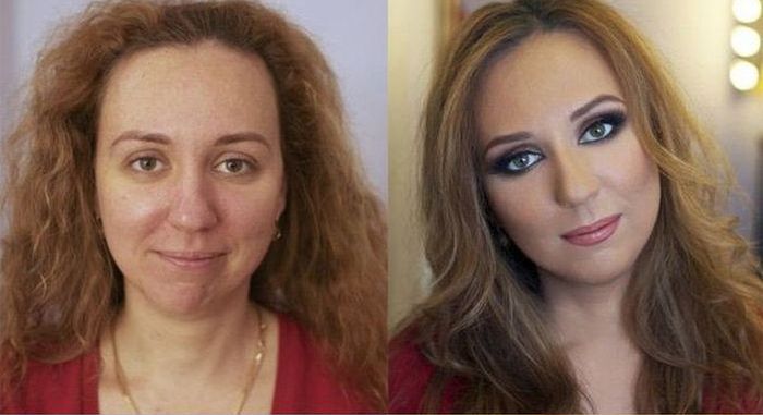 With and Without Makeup
