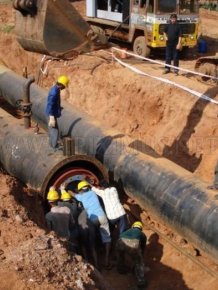 Construction of the pipeline in India